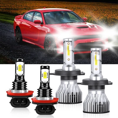 Bombilla de faro LED blanca de haz alto bajo para Dodge Attitude 2015-2019 Foto 1 de 4