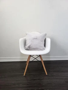 20"x20" Lamb Fur Pillow | fur pillow | pillow Fur Chair or Stool Cover - Picture 1 of 6