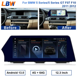 12.3 inch Car GPS Blade Screen 4G+64G For BMW 5 Series F10 2011 2012 Auto Stereo - Picture 1 of 12