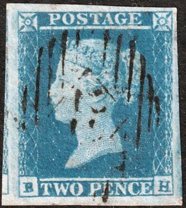 1841 ES14n SG14 2d PLACA AZUL 4 EXCELENTE VARIEDAD USADA "SIN GAFAS" ESCASO (SUJETO) - Imagen 1 de 3