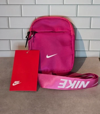 NWT Nike Hot Pink and White Mini Adjustable Sling Crossbody Shoulder Bag 5x7 - Image 1 of 3
