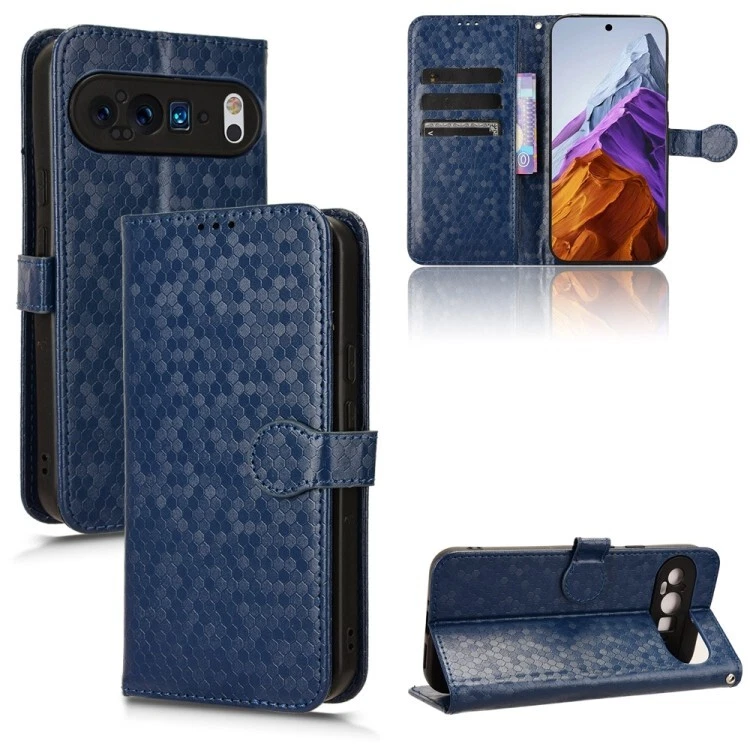 For Google Pixel 9 Pro XL Honeycomb Dot Texture Leather Phone Case Cover - Image 1 of 1