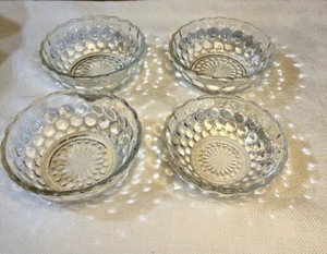 Set of 4 Vintage ANCHOR HOCKING Bubble Clear Glass Small Fruit Dessert Bowls - Picture 1 of 8