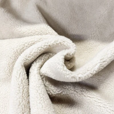 Webpelz Kurzhaar Teddy Lammfell Imitat Ecru kuscheliges Kunstfell Stoff weich - Bild 1 von 4