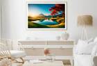 Beautiful Grassy Landscape Lake Print Premium Poster High Quality choose sizes