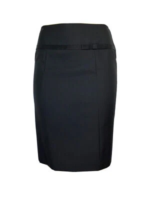 Louis Vuitton униформы юбка карандаш черный шерсти Grosgrain бант отделка с подкладкой 36 S - Изображение 1 из 4