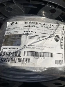 CAROL E2032S.41.10 Data Cable,Riser,2 Wire,Gray,1000ft - Picture 1 of 3