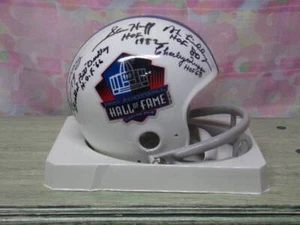 HALL OF FAME SIGNED T/B MINI HELMET 10 AUTOGRAPHS #1 - Picture 1 of 3
