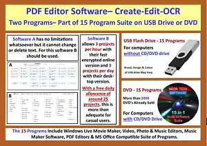 PDF Editor Software Edit - Create - Convert – OCR -Text Images - Unlimited PC’s - Picture 1 of 5