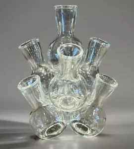 Vintage MCM Glass Seven Cluster Propagation Station Stacked Floral Bud Vases - Picture 1 of 6