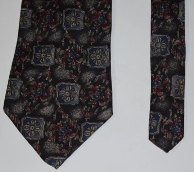 Savile Row 100% 意大利丝绸美国制造男式领带 59 x 4 — 第 1/4 张图片