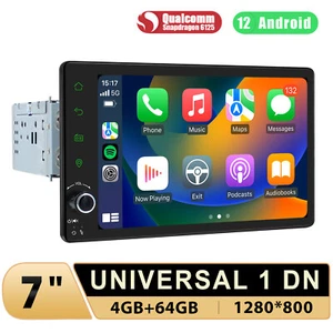 Android 13 7 Zoll Single-DIN Autoradio mit Lautstärkeregler Bluetooth CarPlay FM - Zdjęcie 1 z 15