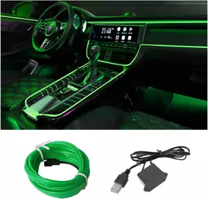 EL Wire Interior Car LED Strip Lights, USB Auto Neon Light Strip with Sewing Edg - Picture 1 of 6