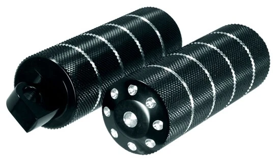 Escaleras Billet de aluminio negro corte en contraste montaje macho para Harley 24049 Foto 1 de 1