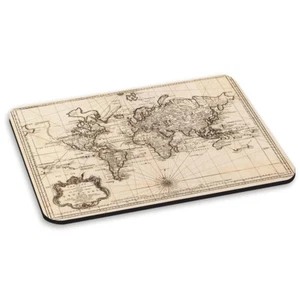 VINTAGE OLD WORLD MAP 2 PC COMPUTER MOUSE MAT PAD - Round Globes Retro Travel - Picture 1 of 1
