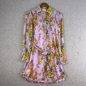 Cinq À Sept Dress Women 0 Lilac Faded Chrysanthemum Floral Tie Waist Cocktail - Picture 1 of 10