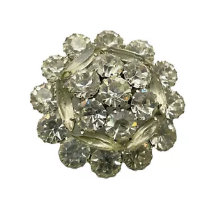 Vintage Crystal Glass Rhinestone Baguette Brooch Pin - Picture 1 of 3