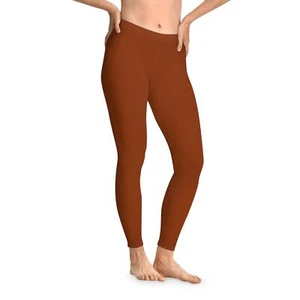 Burnt Orange - Stretchy Leggings (AOP) - Picture 1 of 13