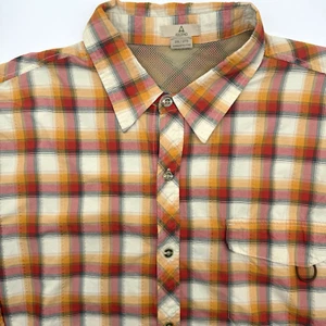 Ascend Men's Wicking Short Sleeve Multicolor Striped Button Up XXL 2XL Nylon - Picture 1 of 7