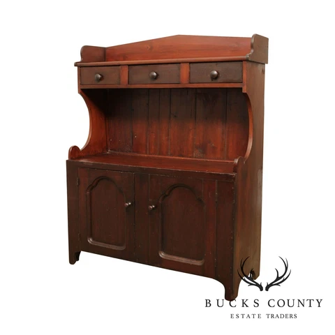 Antique American Pine Bucket Bench Cover