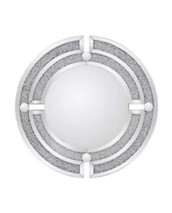 Riviera Circle Crystal Wall Mounted Hanging Mirror - Picture 1 of 8