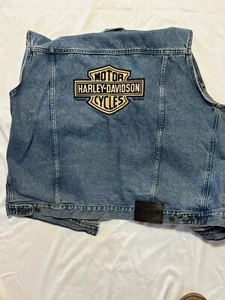 Chaleco vaquero Harley Davidson vintage logotipo clásico para hombre L - Imagen 1 de 7