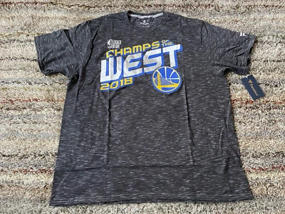 NBA Fanatics Champs Of The West 2018 Golden State Warriors T Shirt Mens Size 2XL - Image 1 of 4