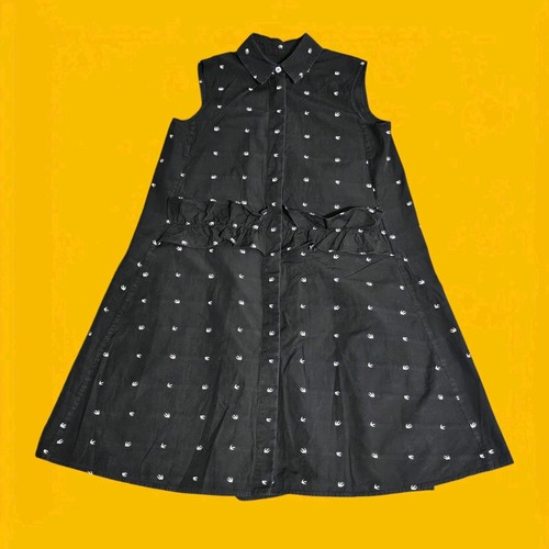 Mini camicia McQ By Alexander McQueen abito donna IT34 nero a pois designer