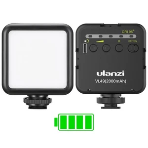 VL49 2000mAh LED Video Light w 3 Cold Shoe, Rechargeable Soft Light Panel, Po... - Picture 1 of 8