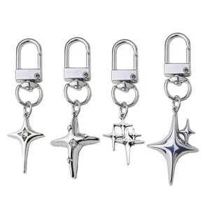 Crystal Star Moon Keychain Y2K Metal Pendant Key Chain Women Holiday Car Keyring - Photo 1 sur 12