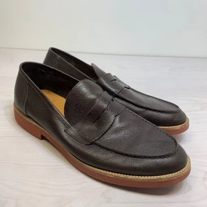 Zapatos Mocasines Brooks Brothers Cuero Marrón Wearlight Penny Talla 11 Hechos en Italia - Imagen 1 de 11