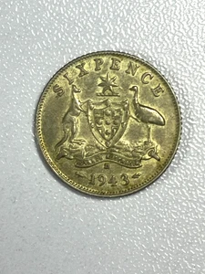 1943-D Great Britain 6 Pence (sixpence) .925 Silver Uncirculated Coin-KM# 38 - Picture 1 of 2