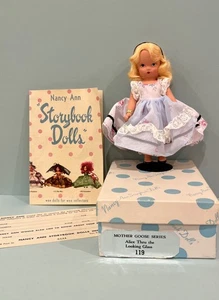 Vintage Alice durch Spiegel Nancy Ann Bilderbuch Puppe mit Box Papiere Etikett 119 - Bild 1 von 11