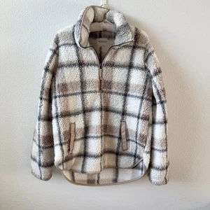 Abercrombie and Fitch Plaid Sherpa Zip Soft Collection Jacket Size Small - Picture 1 of 9