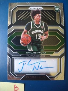 2020-21 Panini Prizm Penmanship Jordan Nwora #RP-JNW Bucks Rookie RC Auto - Picture 1 of 2
