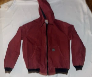 Vintage Carhartt Hooded Work JACKET Crimson Red Maroon J130 CRI Herren L - Bild 1 von 8