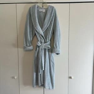 Kinnaird Bademantel Damen Gr. L hellblau Chenille Struktur Langarm Irland - Bild 1 von 11