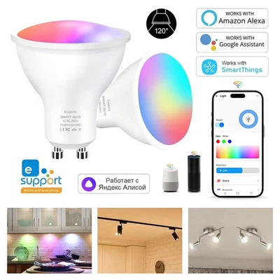 5W GU10 Bulb Smart RGB LED Dimmable Light WiFi/Zigbee Color Changing APP Control - Image 1 of 4