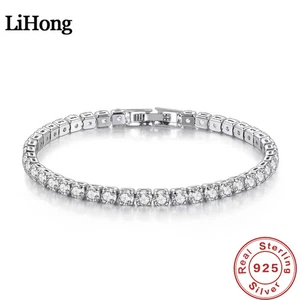 Pulsera de plata esterlina S925 circonitas pelota de tenis mujer moda simple compromiso - Imagen 1 de 8