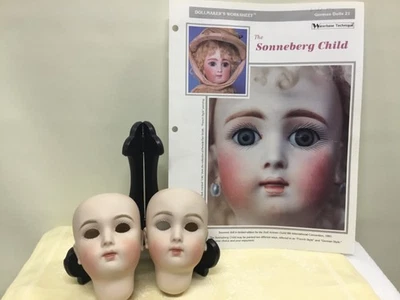 Antique Reproduction Porcelain Doll Heads  Hand-Painted Features Sonnenberg  - Image 1 of 4
