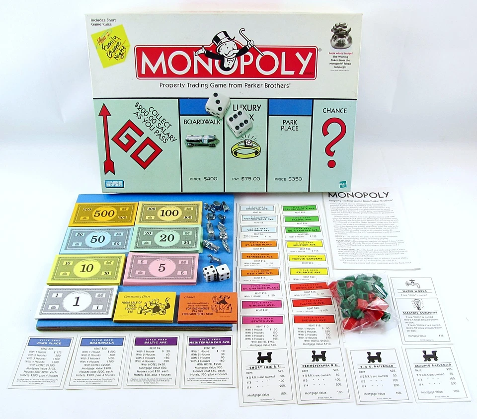 Monopoly American Version Property Trading Board Game Parker Brothers 1999 - Image 1 of 4