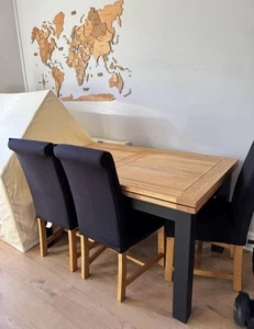 Oak Furniture Land Extendable Dining Table with 6 Chairs - Picture 1 of 2