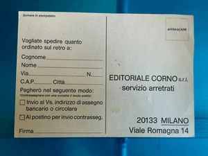 Cartolina per ordini servizio arretrati Editoriale Corno (scritta a matita)* - Imagen 1 de 2