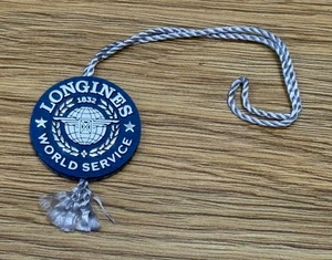 Genuine Original Current Longines Blue & White Watch Hang Swing Tag - Picture 1 of 2