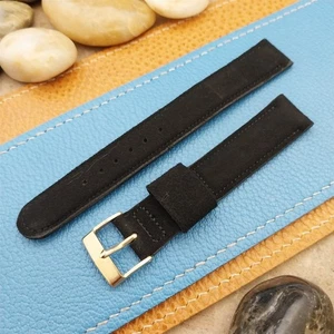 5/8 JB Champion Black Padded Suede Single-Keeper unbenutzt 60er Vintage Uhrenarmband - Bild 1 von 4