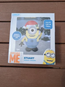 Gemmy Despicable Me Stuart Minions LED Airblown Inflatable Santa 3.5' Tall New - Picture 1 of 4