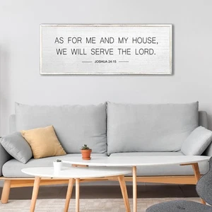 As for Me and My House We Will Serve The Lord Wall Decor 40" x 15" Large Farm... - Picture 1 of 7