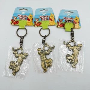 Disney Tigger Figurine Gold Colored Pewter Key Chain-New with Tags Lot 3 - Picture 1 of 13