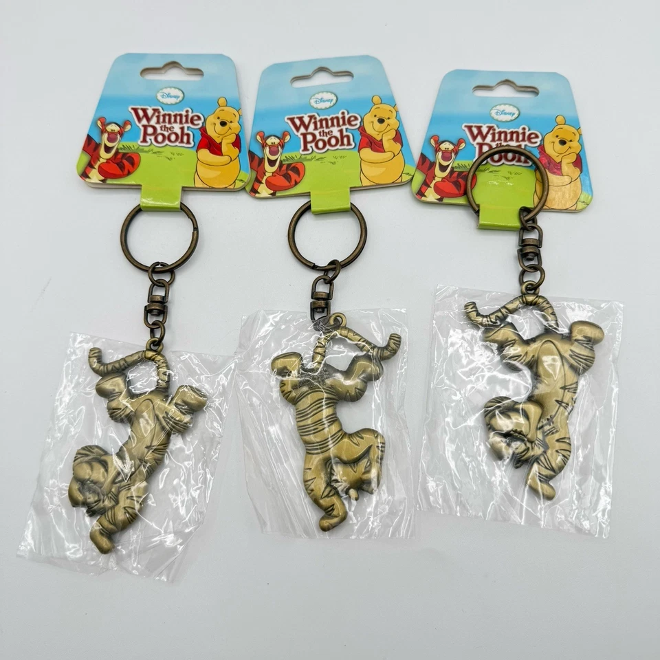 Disney Тигр фигурка золотой цвет олова брелок новый с ярлыками лот 3 - Изображение 1 из 4