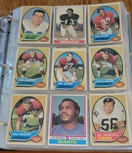 1970's Football Cards Sheet Of 9 #6 - Picture 1 of 2